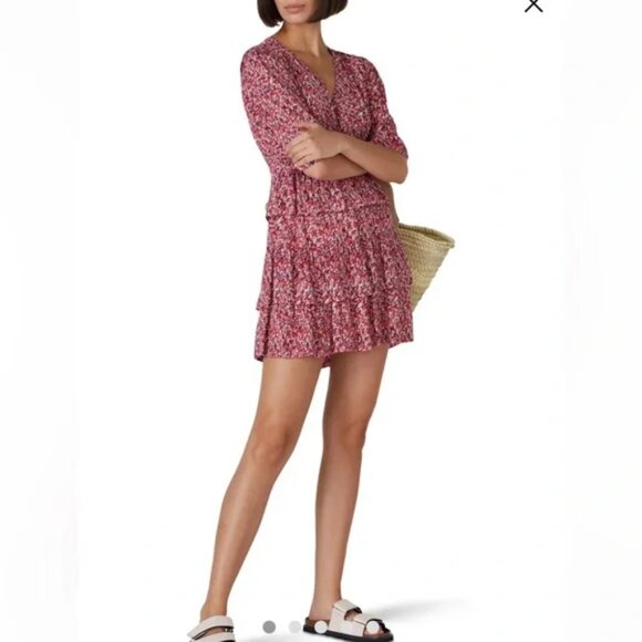 ba&sh Nina Tiered Crepe Dress - Picture 1 of 7